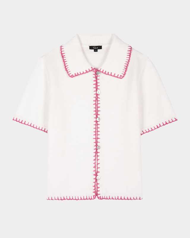 Maliah Contrast-Trim Cardigan